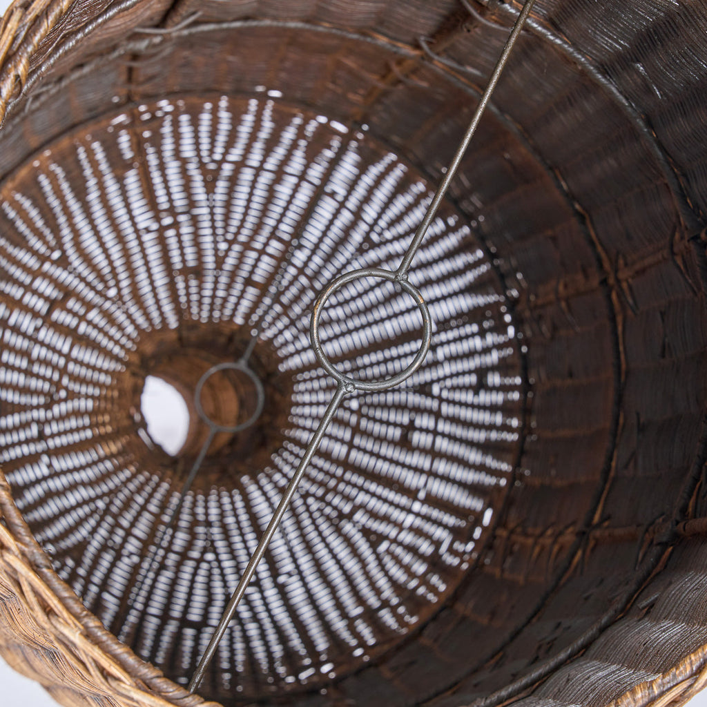 Hängeleuchte aus Rattan in Dunkelbraun in Amphorenform XXL – H156 cm