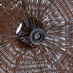 Hängeleuchte aus Rattan in Dunkelbraun in Kuppelform mit Henkel – Ø100 cm