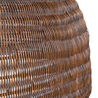 Hängeleuchte aus Rattan in Dunkelbraun in Kuppelform mit Henkel – Ø100 cm