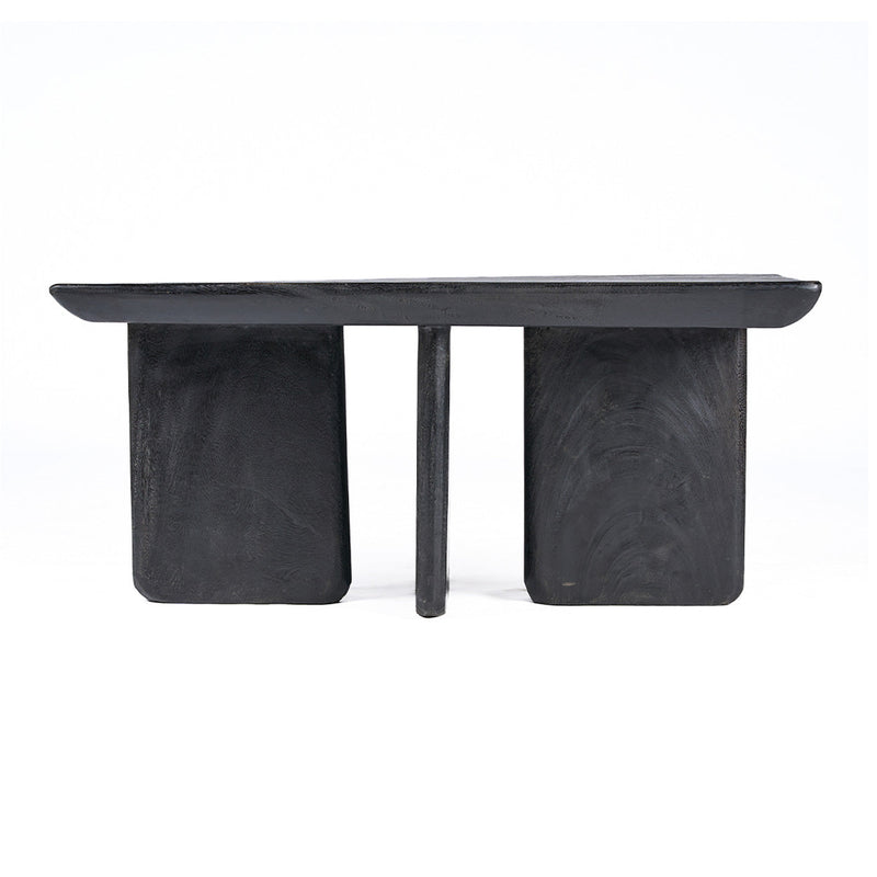 Rechteckiger Couchtisch aus Mangoholz in Schwarz – 100x50 cm