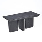 Rechteckiger Couchtisch aus Mangoholz in Schwarz – 100x50 cm