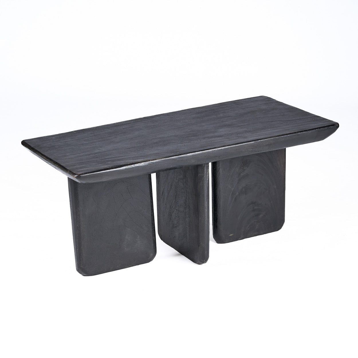 Rechteckiger Couchtisch aus Mangoholz in Schwarz – 100x50 cm