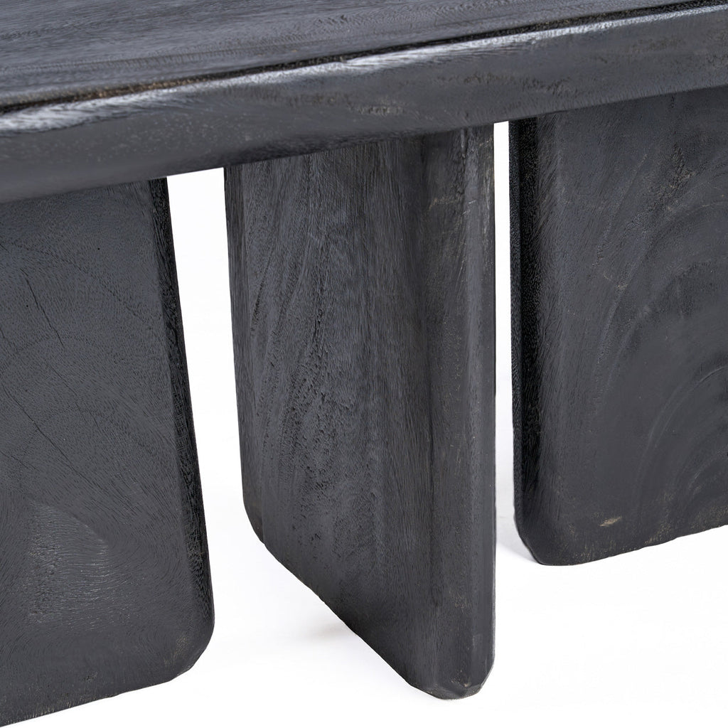 Rechteckiger Couchtisch aus Mangoholz in Schwarz – 100x50 cm