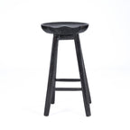 Barhocker aus Mangoholz in Schwarz mit runder Sitzfläche – H75 cm