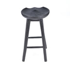 Barhocker aus Mangoholz in Schwarz mit runder Sitzfläche – H75 cm