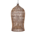 Hängeleuchte aus geflochtenem Rattan in Braun fürs Wohnzimmer – Ø60 cm