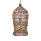 Hängeleuchte aus geflochtenem Rattan in Braun fürs Wohnzimmer – Ø60 cm