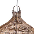 Hängeleuchte aus geflochtenem Rattan in Braun fürs Wohnzimmer – Ø60 cm