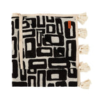 Tagesdecke aus Baumwolle mit Azteken-Muster Schwarz Natur 240x128