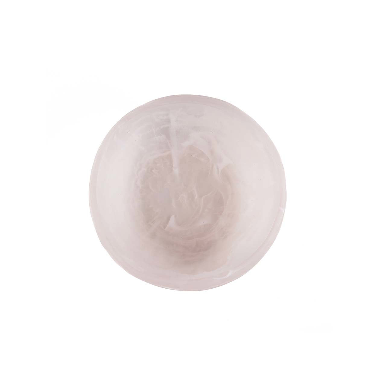 Deko-Schale aus weißem Kunstharz in Alabaster-Optik, organische Form