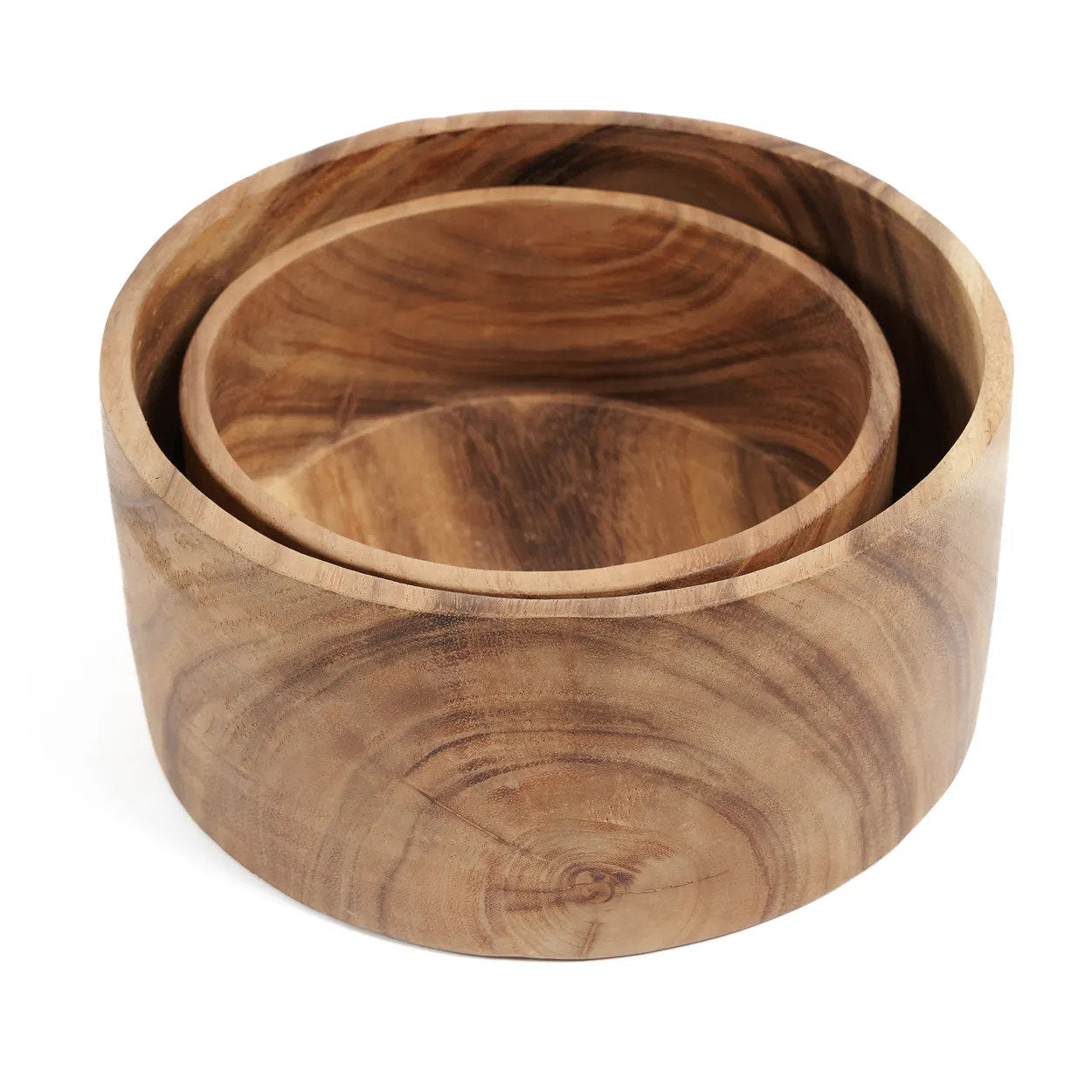 Runde Schale aus Suar-Holz – Naturfinish – Ø20 cm