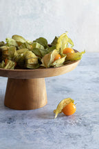 Plat à gâteau en teck naturel – Bois massif