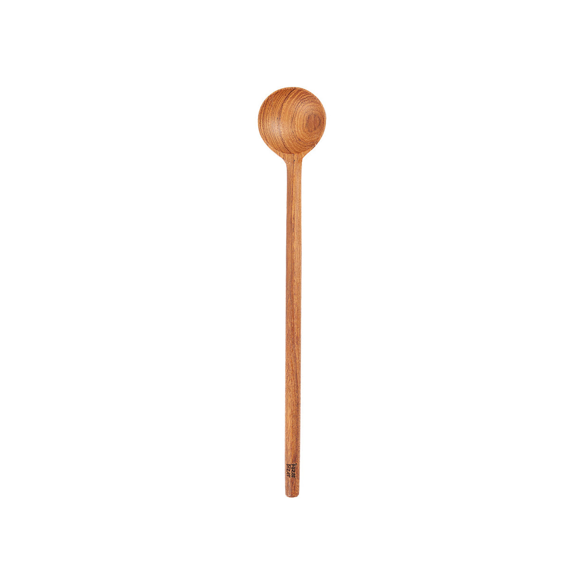 Flacher Löffel aus Teakwurzel mit glatter Oberfläche und sichtbarer Holzmaserung