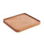 Quadratischer Teller aus Teakholz, glatt geschliffen mit schmalem Rand