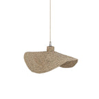 Hängeleuchte aus geflochtener Wasserhyazinthe in Beige, organische Form – Ø 60 cm