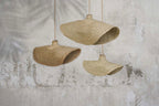 Hängeleuchte aus geflochtener Wasserhyazinthe in Beige, organische Form – Ø 60 cm
