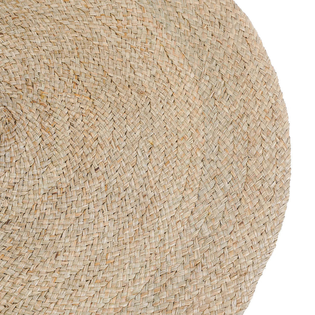 Hängeleuchte aus geflochtener Wasserhyazinthe in Beige, organische Form – Ø 60 cm