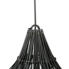 Hängeleuchte aus Rattan in Schwarz durchbrochen Blütenform XL – Ø110 cm
