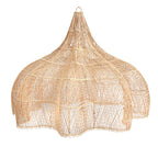 XXL-Hängeleuchte aus geflochtenem Rattan Natur, offen gearbeitet – 150x100 cm