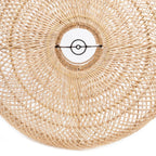 Ovale Hängeleuchte aus Rattan Natur mit Durchbruchmuster – Ø40 cm