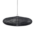 Scheibenförmige Hängeleuchte aus Rattan in Schwarz XL – Ø150 cm