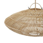 Hängeleuchte aus Rattan Natur in Untertassenform, durchbrochen – Ø75 cm - M