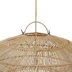 Hängeleuchte aus Rattan Natur in Untertassenform, durchbrochen – Ø75 cm - M