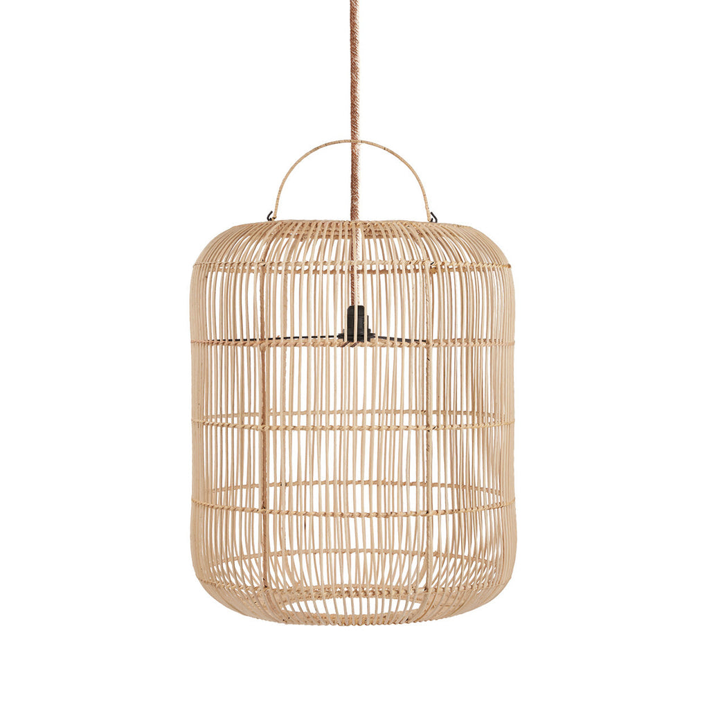 Hängeleuchte aus Rattan Natur 50×60 cm in Rundform