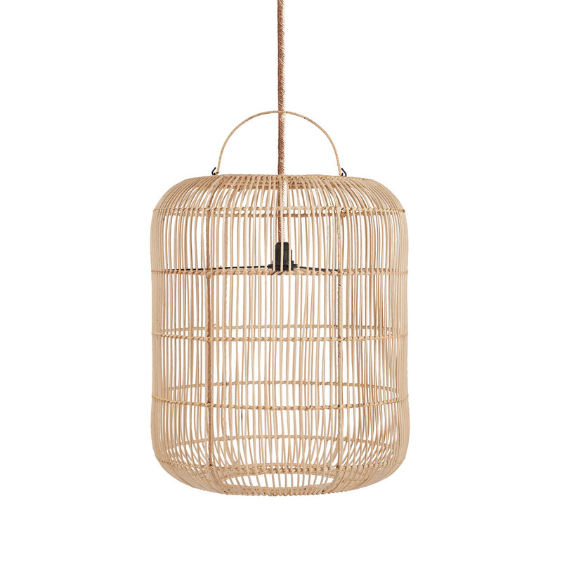 Hängeleuchte aus Rattan Natur 50×60 cm in Rundform