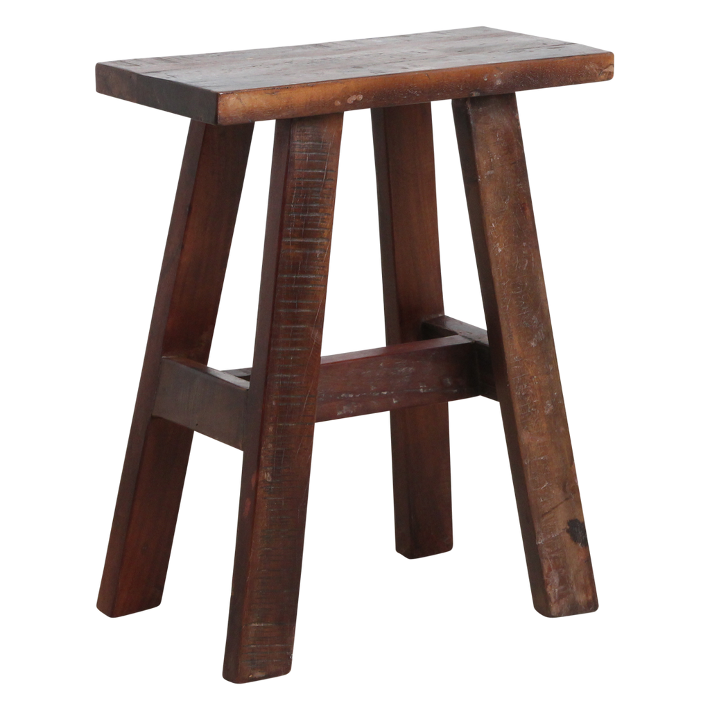 Sitzbank aus recyceltem Holz in Dunkelbraun im Vintage-Look – 45x20 cm