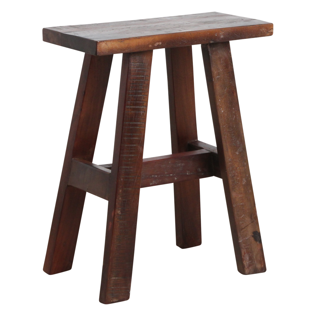 Sitzbank aus recyceltem Holz in Dunkelbraun im Vintage-Look – 45x20 cm