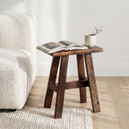 Sitzbank aus recyceltem Holz in Dunkelbraun im Vintage-Look – 45x20 cm