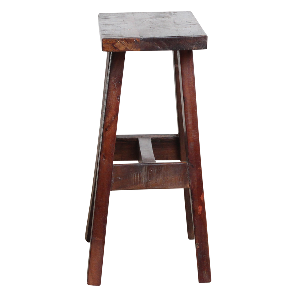 Sitzbank aus recyceltem Holz in Dunkelbraun im Vintage-Look – 45x20 cm