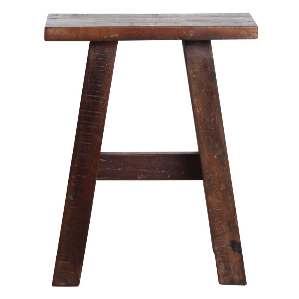Sitzbank aus recyceltem Holz in Dunkelbraun im Vintage-Look – 45x20 cm