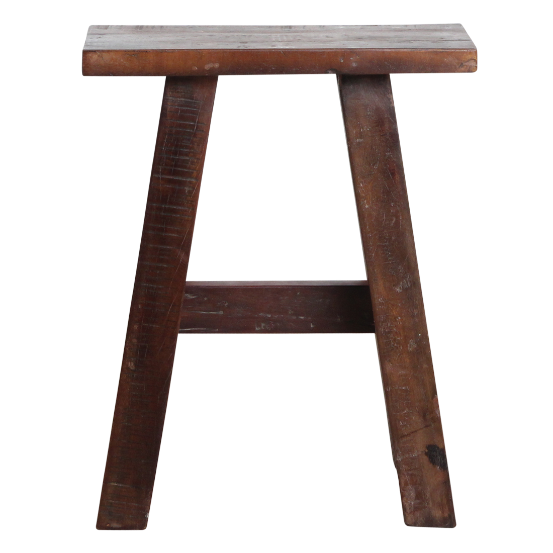 Sitzbank aus recyceltem Holz in Dunkelbraun im Vintage-Look – 45x20 cm