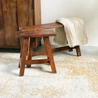 Sitzbank aus recyceltem Holz in Dunkelbraun im Vintage-Look – 45x20 cm