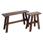 Sitzbank aus recyceltem Holz in Dunkelbraun im Vintage-Look – 45x20 cm