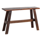 Bank aus recyceltem Holz in Braun im rustikalen Industrial-Look – 85x20 cm
