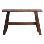 Bank aus recyceltem Holz in Braun im rustikalen Industrial-Look – 85x20 cm