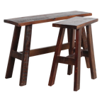 Bank aus recyceltem Holz in Braun im rustikalen Industrial-Look – 85x20 cm