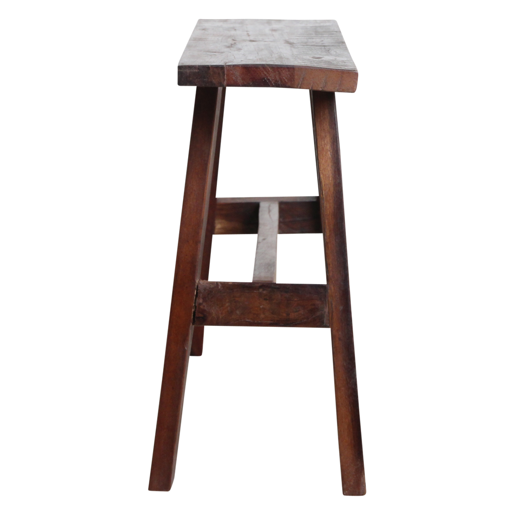 Bank aus recyceltem Holz in Braun im rustikalen Industrial-Look – 85x20 cm