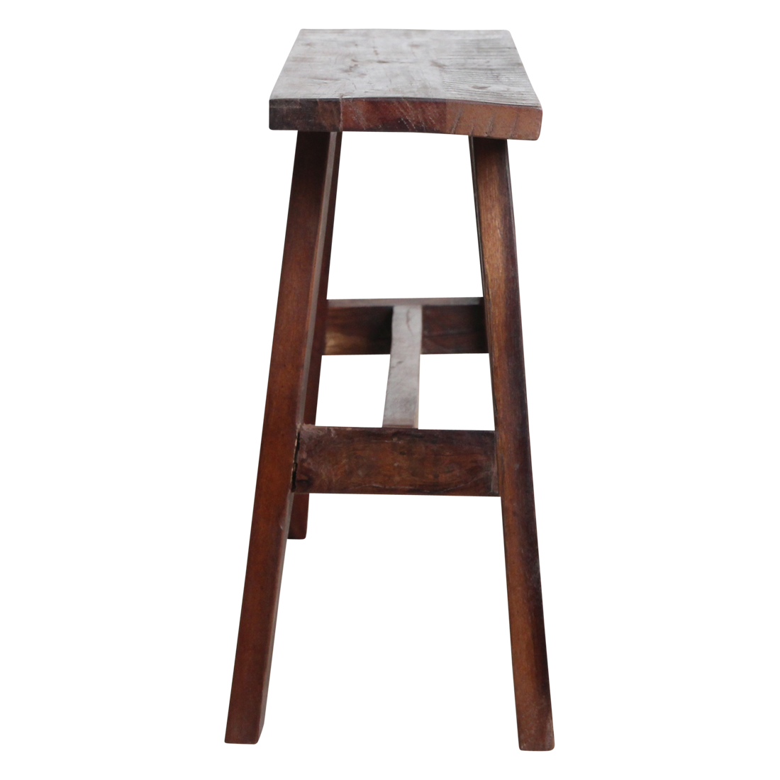 Bank aus recyceltem Holz in Braun im rustikalen Industrial-Look – 85x20 cm