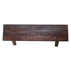 Bank aus recyceltem Holz in Braun im rustikalen Industrial-Look – 85x20 cm