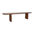 Sitzbank aus massivem Mangoholz in Braun, Kapselform – 200x35 cm