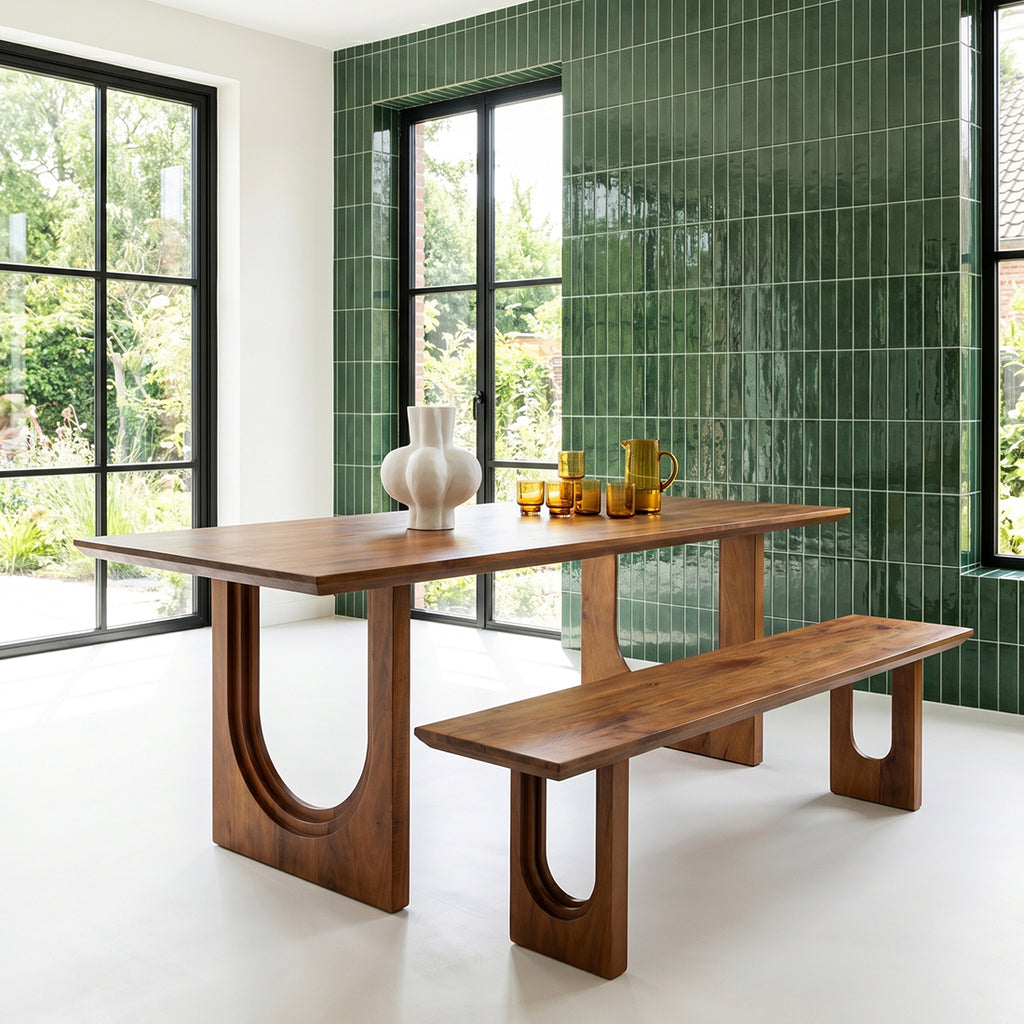 Sitzbank aus massivem Mangoholz mit abgerundeten Kanten – 180x35 cm