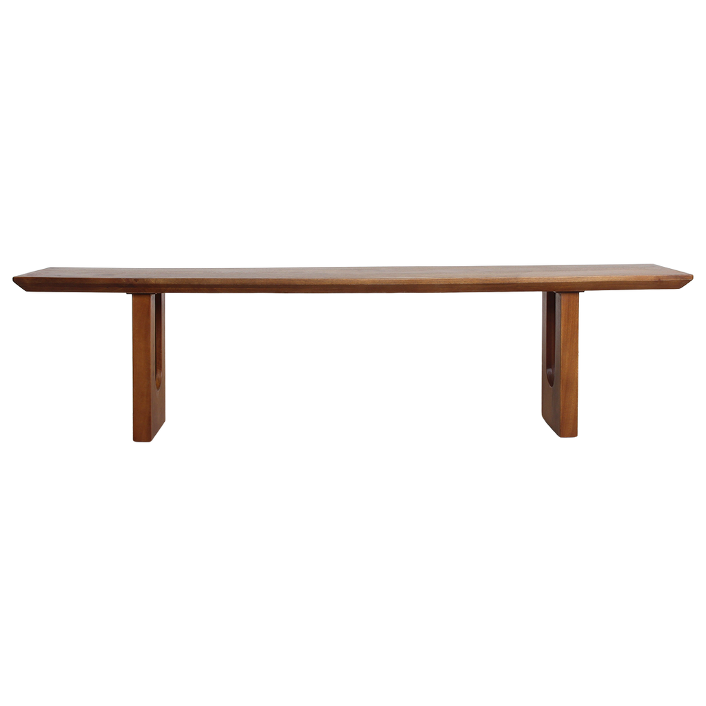 Sitzbank aus massivem Mangoholz mit abgerundeten Kanten – 180x35 cm