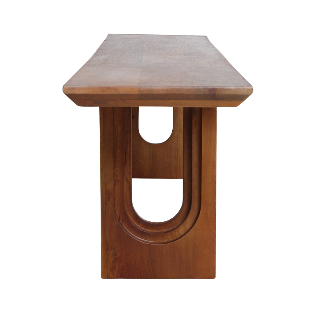 Sitzbank aus massivem Mangoholz mit abgerundeten Kanten – 180x35 cm