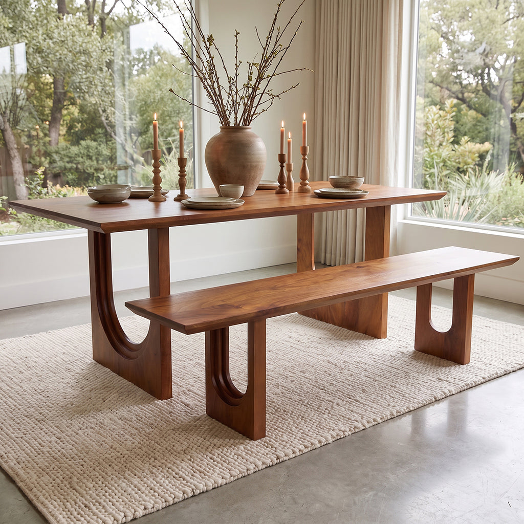Sitzbank aus massivem Mangoholz mit abgerundeten Kanten – 180x35 cm