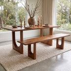 Sitzbank aus massivem Mangoholz mit abgerundeten Kanten – 180x35 cm