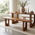 Sitzbank aus massivem Mangoholz mit abgerundeten Kanten – 180x35 cm